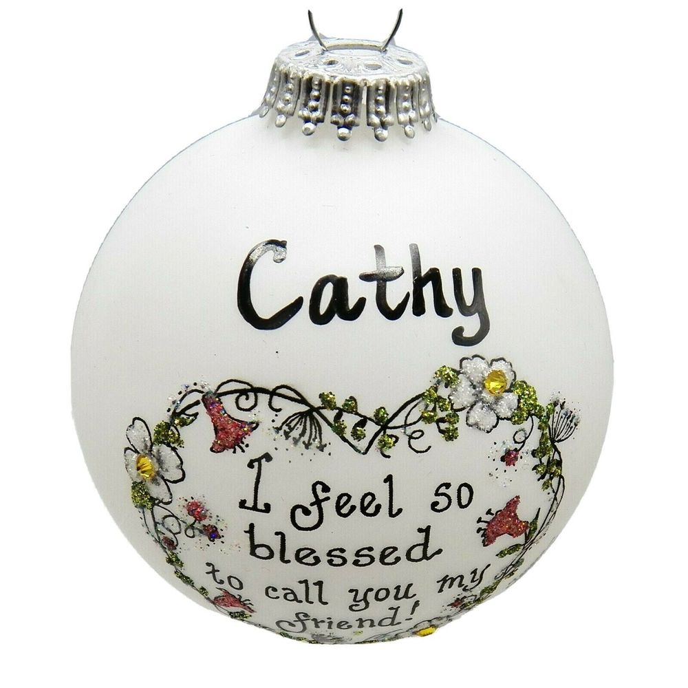 Cathy Christmas Ornament Blessed Friend Personalized Name Teresa Thibault Art